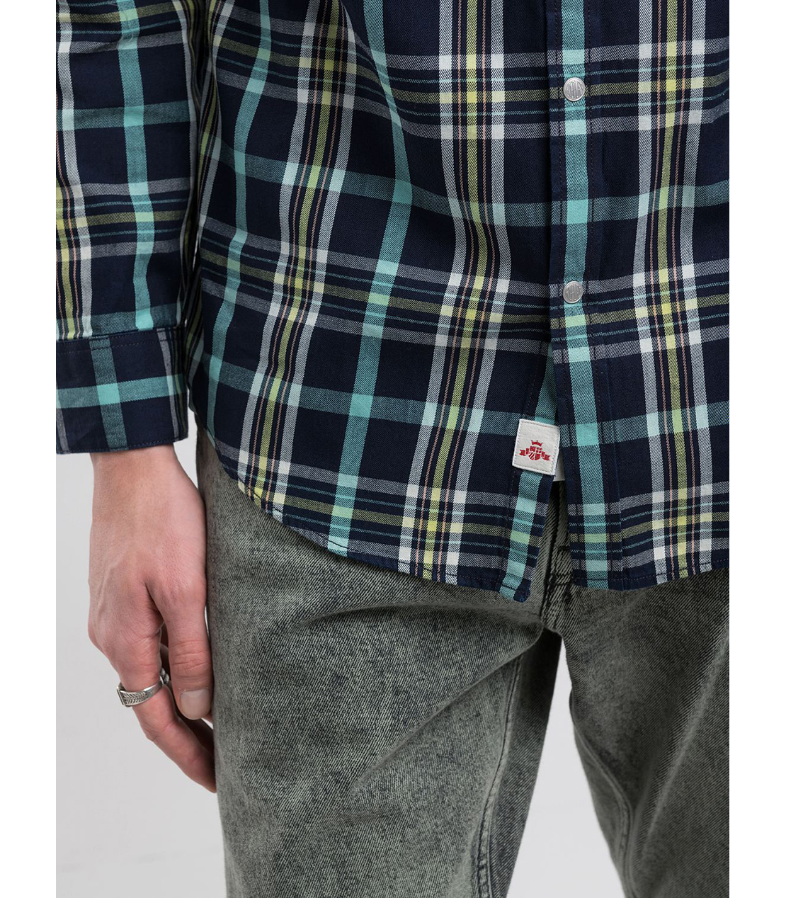 インディゴチェックシャツ 詳細画像 ネイビーグリーン 6